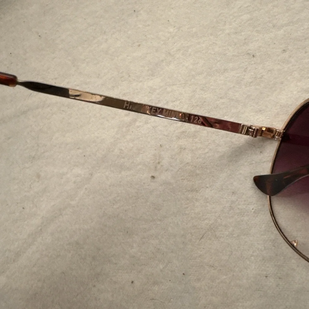 QUAY High Key Mini 126 Polarized Gold Aviator Sunglasses Frame Gradient Lens
